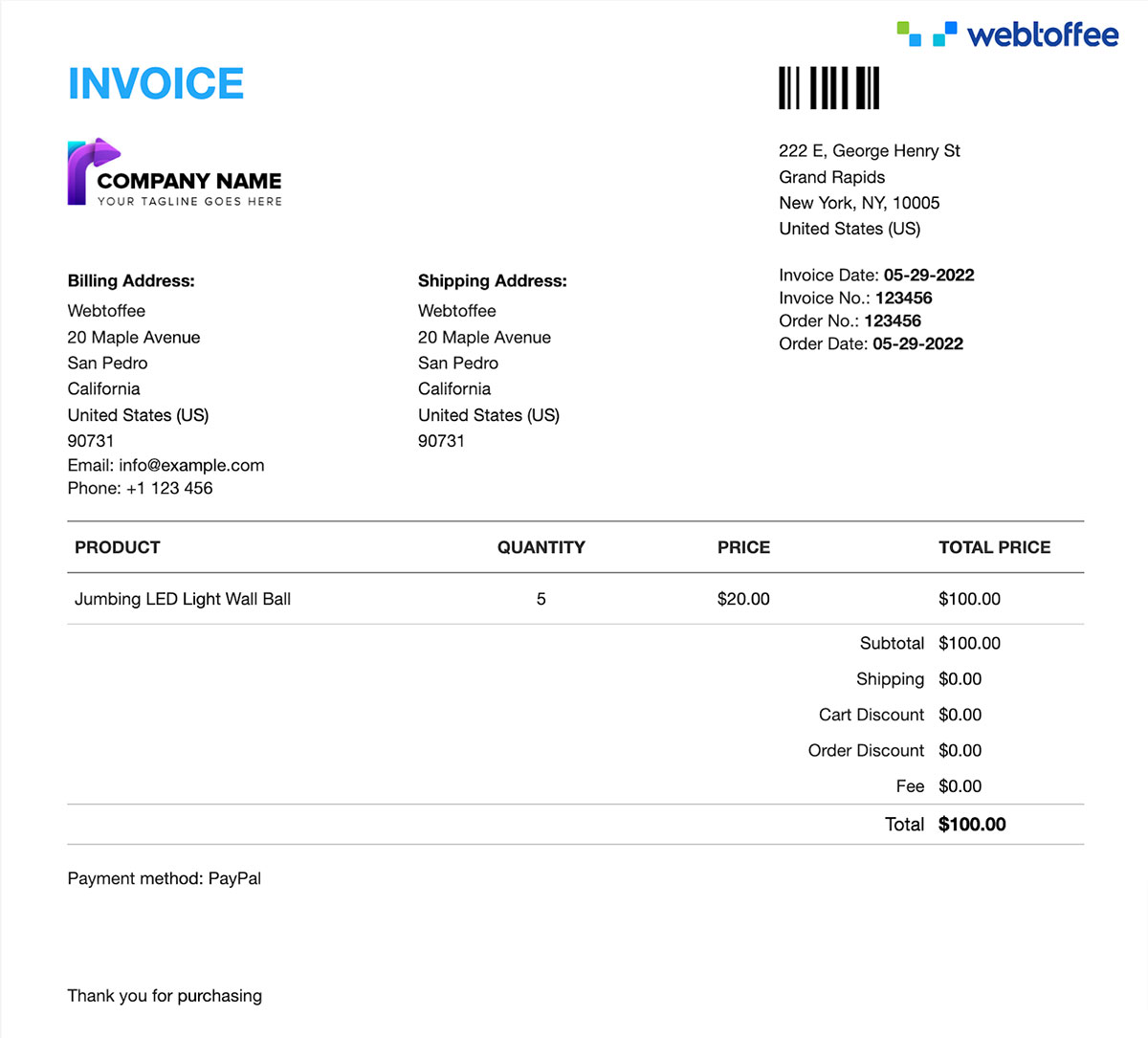 WooCommerce Invoices